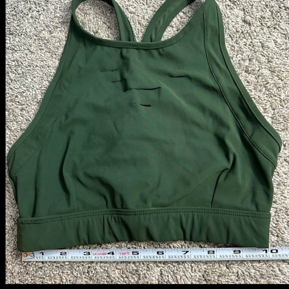 Alo Yoga Ripped Warrior Bra XS hunter green sports athletic athleisure yoga sexy - Picture 10 of 10